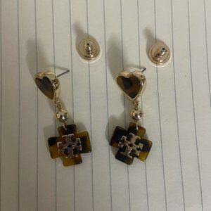 Platinum Amber Dangle Earrings